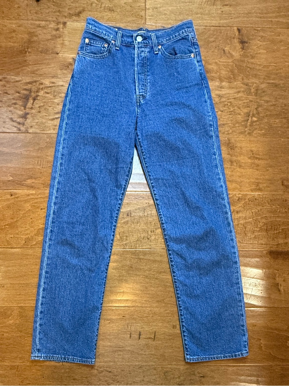 Levi’s Premium Ribcage Straight Ankle Jeans 26 High Rise Button Fly
